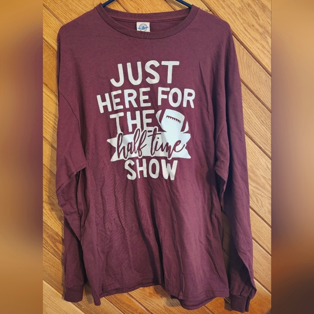 Delta Pro weight Maroon Long Sleeve Graphic Half Time Show XL Marching Band Tee